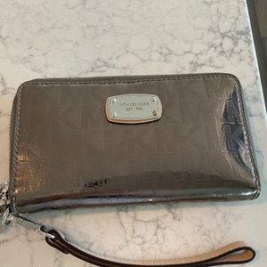 Michael Kors gold metallic logo wallet